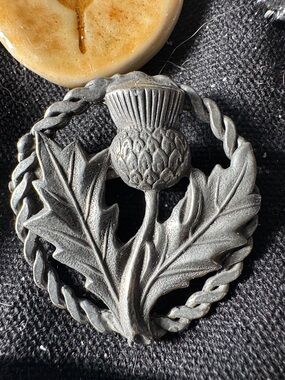 Pewter Thistle Brooch - Botanical Statement Pin